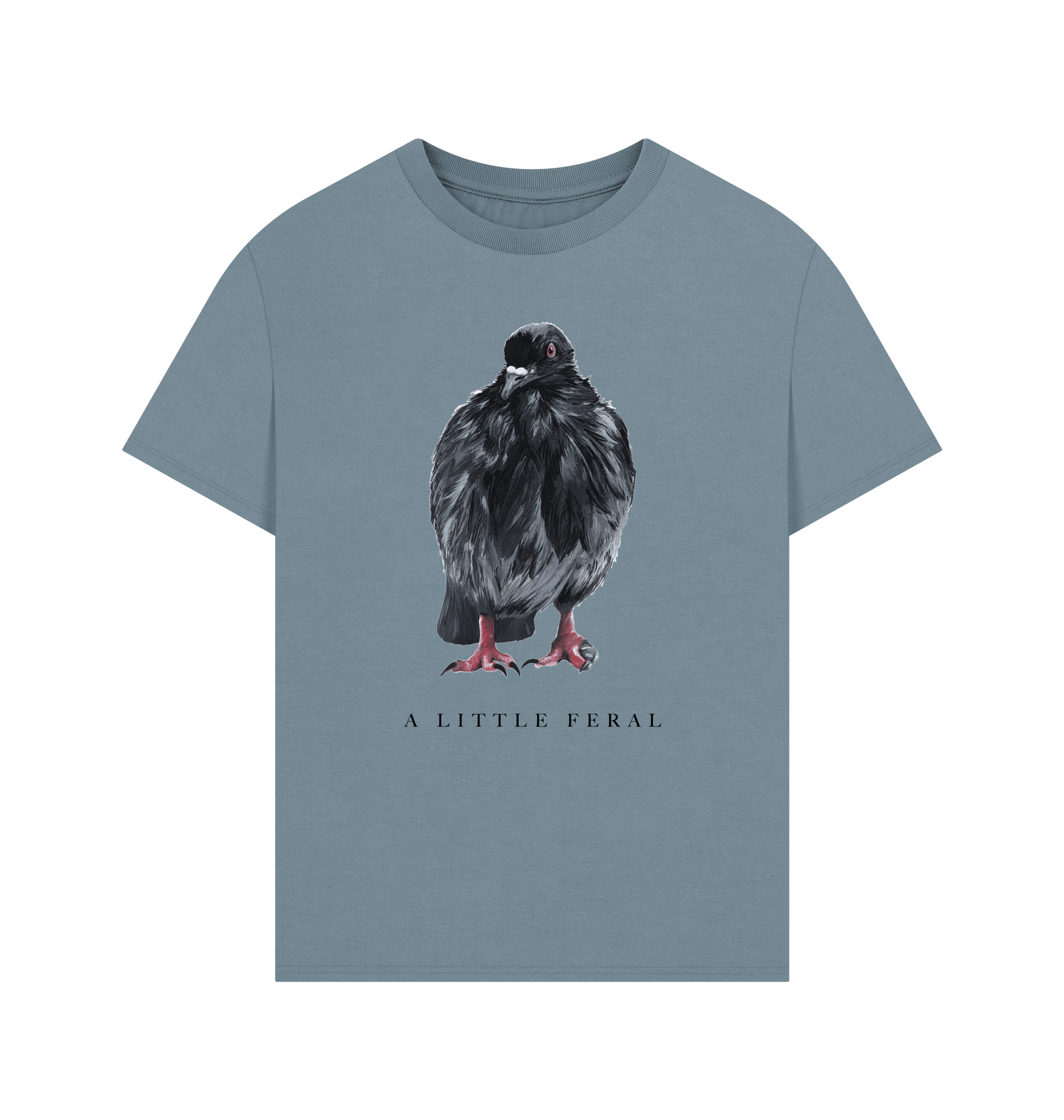 Stone Blue Printed T-shirt Front