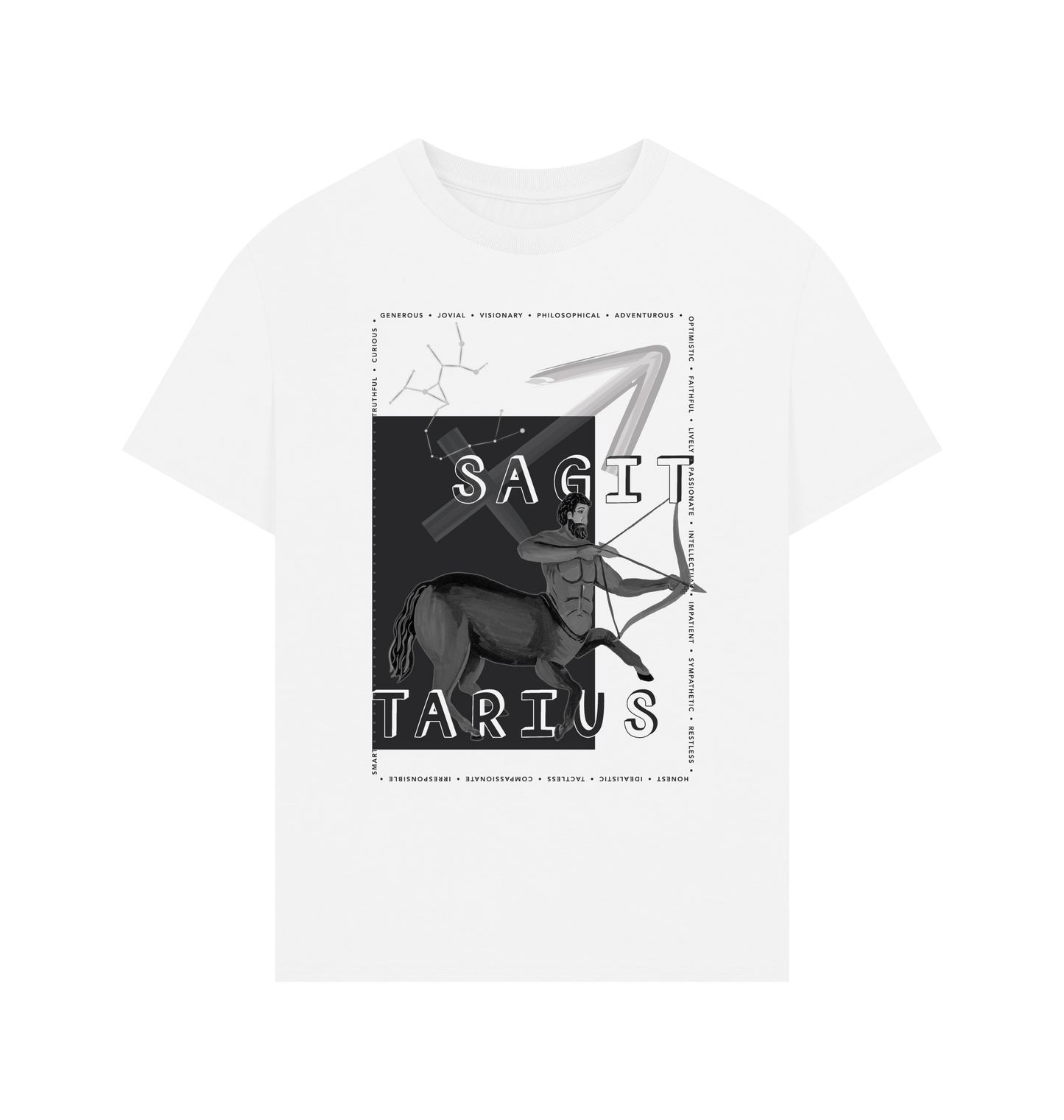 White Printed T-shirt Front
