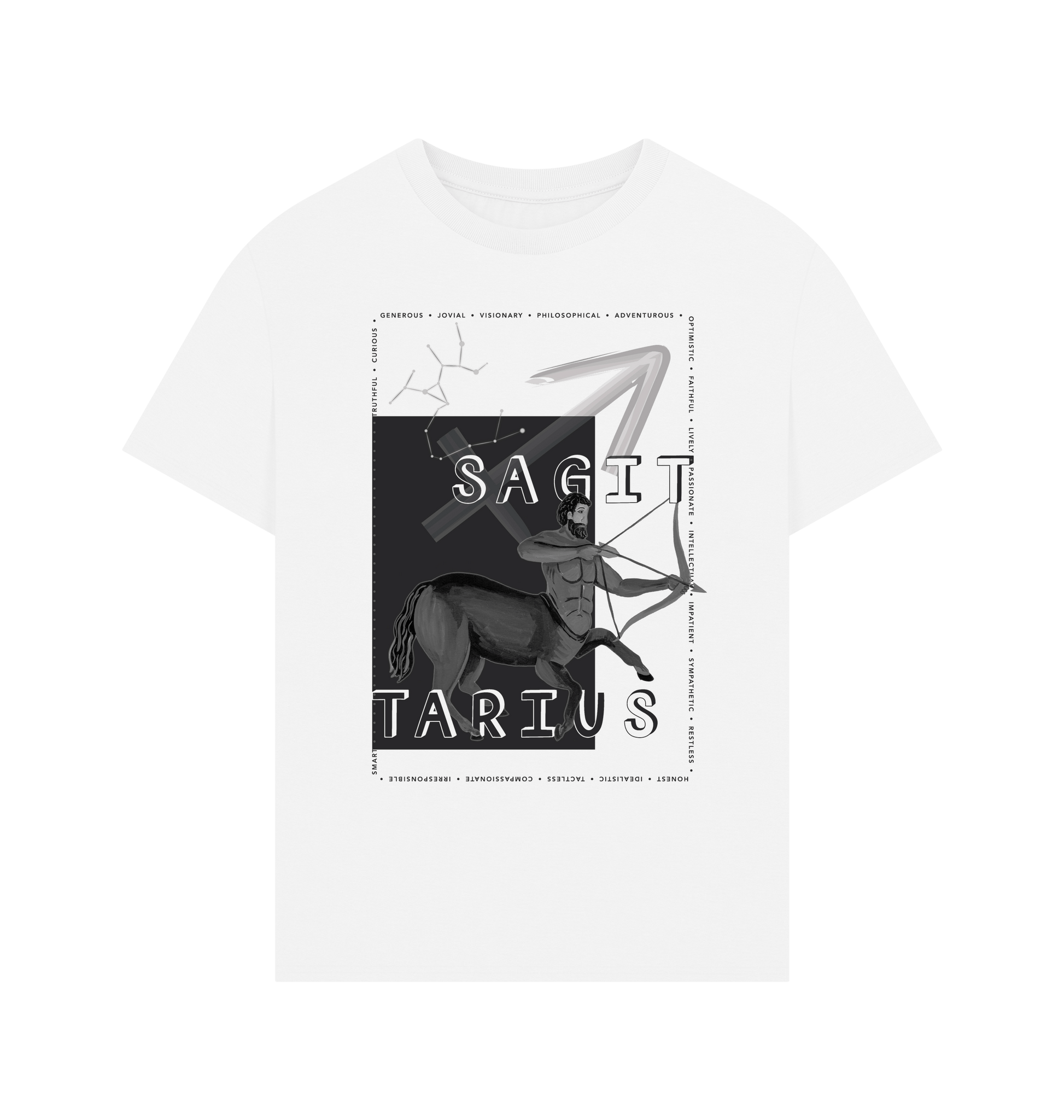 White Printed T-shirt Front