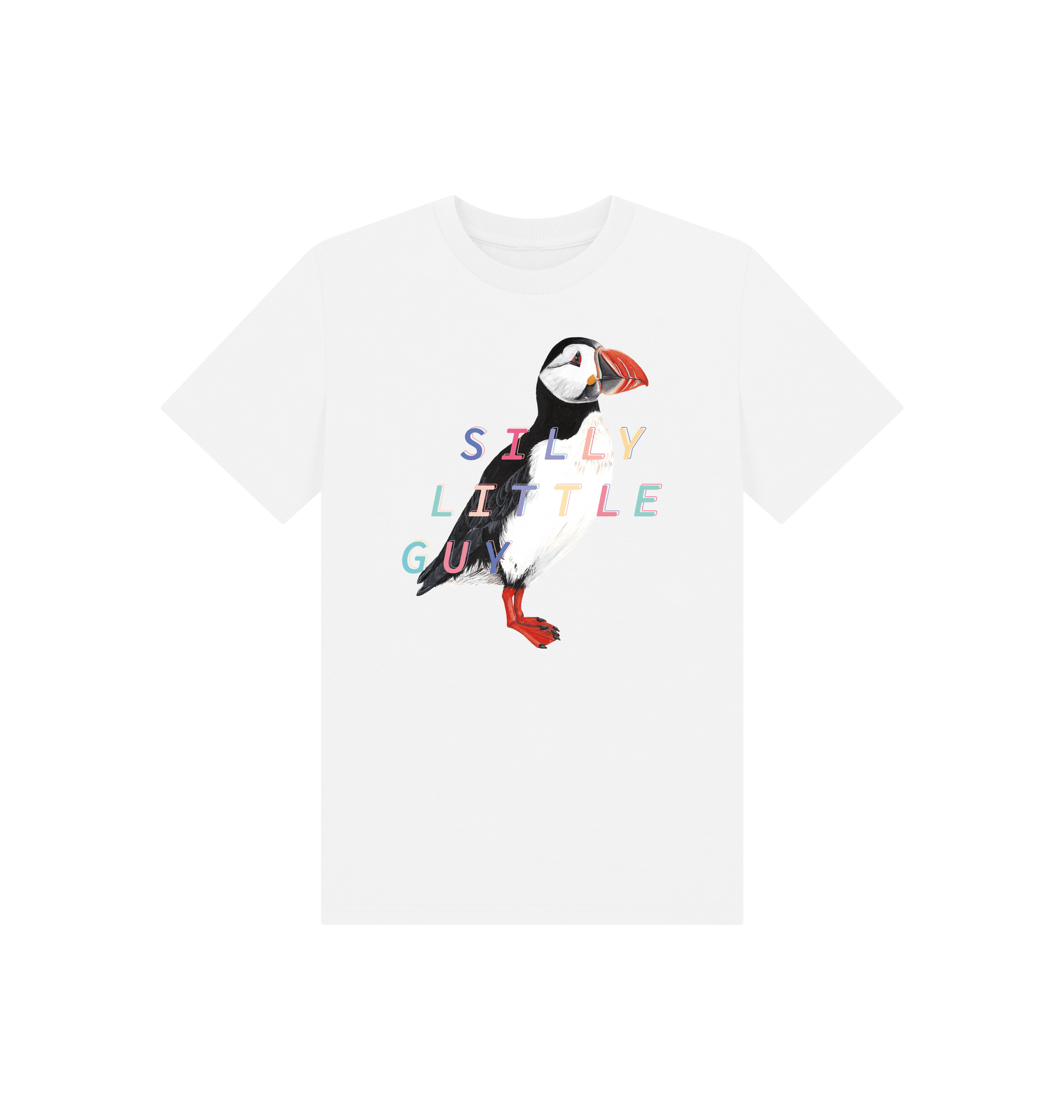 White Printed Kids T-Shirt Front