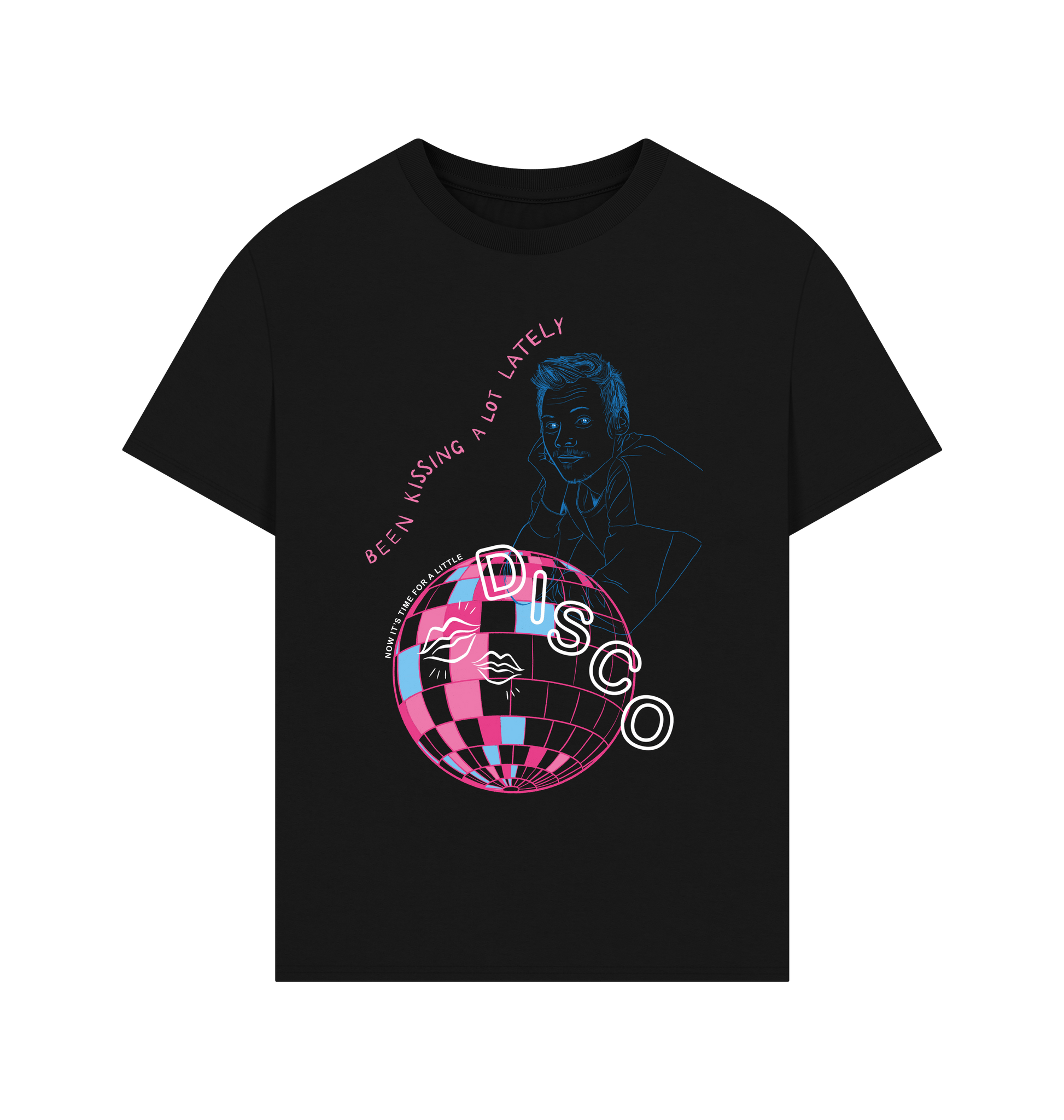 Black Printed T-shirt Front