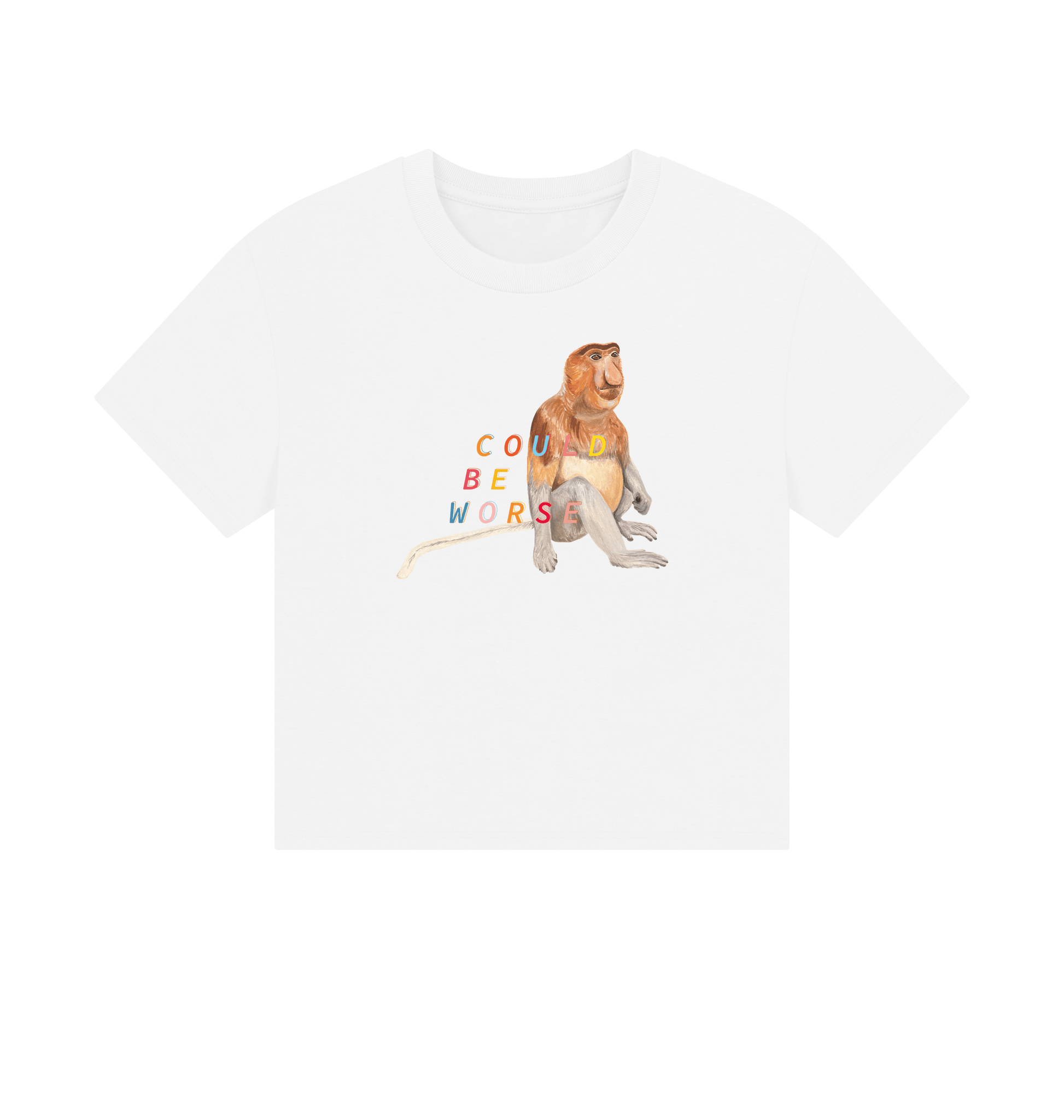White Printed T-shirt Front